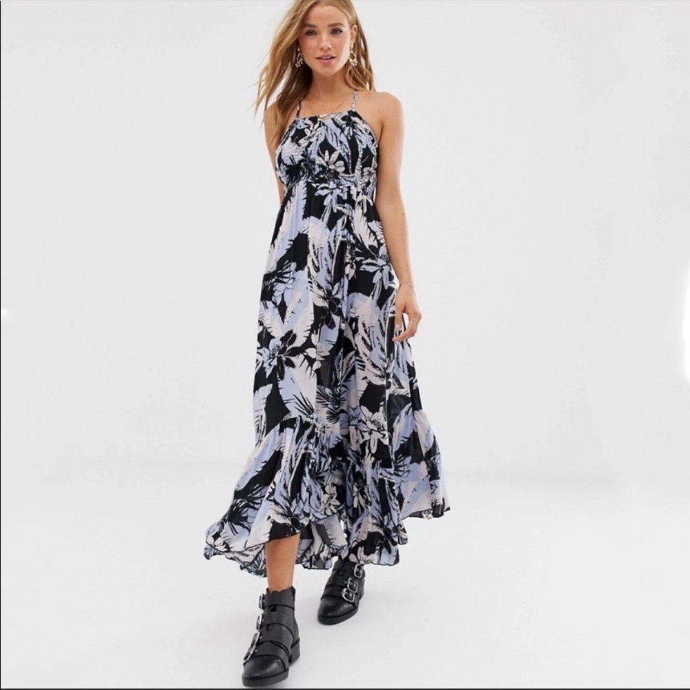 Free People Black and White Floral Maxi Dress